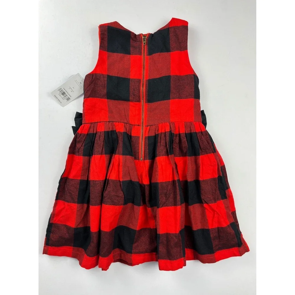 Carter's Dress Girls 3T Red Buffalo Plaid Sleeveless Bow Holiday Festive Classic